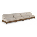  Meridian Turin 160" Taupe Fabric Upholstered 4 pc Modular Sofa IMAGE 1