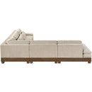  Meridian Turin 127.75" Taupe Fabric Upholstered 5 pc Modular Sectional IMAGE 4