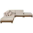  Meridian Turin 120" Taupe Fabric Upholstered 5 pc Modular Sectional IMAGE 4