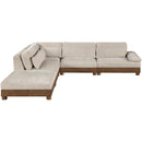  Meridian Turin 127.75" Taupe Fabric Upholstered 5 pc Modular Sectional IMAGE 4