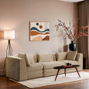 Meridian Stellar 114" Beige Chenille Fabric Upholstered 3 pc Modular Sofa IMAGE 2