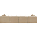  Meridian Stellar 152" Beige Chenille Fabric Upholstered 4 pc Modular Sofa IMAGE 3