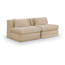  Meridian Stellar 76" Beige Chenille Fabric Upholstered 2 pc Modular Loveseat IMAGE 1