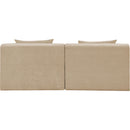  Meridian Stellar 76" Beige Chenille Fabric Upholstered 2 pc Modular Loveseat IMAGE 3