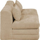  Meridian Stellar 76" Beige Chenille Fabric Upholstered 2 pc Modular Loveseat IMAGE 4