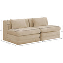  Meridian Stellar 76" Beige Chenille Fabric Upholstered 2 pc Modular Loveseat IMAGE 8