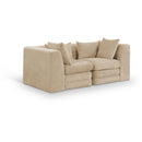  Meridian Stellar 76" Beige Chenille Fabric Upholstered 2 pc Modular Loveseat IMAGE 1