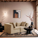  Meridian Stellar 76" Beige Chenille Fabric Upholstered 2 pc Modular Loveseat IMAGE 2