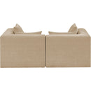  Meridian Stellar 76" Beige Chenille Fabric Upholstered 2 pc Modular Loveseat IMAGE 3