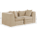  Meridian Stellar 76" Beige Chenille Fabric Upholstered 2 pc Modular Loveseat IMAGE 8