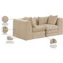  Meridian Stellar 76" Beige Chenille Fabric Upholstered 2 pc Modular Loveseat IMAGE 9