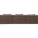  Meridian Stellar 114" Brown Chenille Fabric Upholstered 3 pc Modular Sofa IMAGE 3