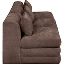  Meridian Stellar 114" Brown Chenille Fabric Upholstered 3 pc Modular Sofa IMAGE 4