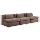  Meridian Stellar 114" Brown Chenille Fabric Upholstered 3 pc Modular Sofa IMAGE 8
