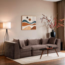  Meridian Stellar 114" Brown Chenille Fabric Upholstered 3 pc Modular Sofa IMAGE 2