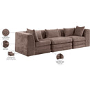  Meridian Stellar 114" Brown Chenille Fabric Upholstered 3 pc Modular Sofa IMAGE 9