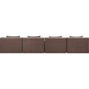  Meridian Stellar 152" Brown Chenille Fabric Upholstered 4 pc Modular Sofa IMAGE 3