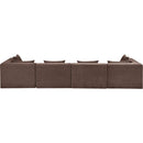  Meridian Stellar 152" Brown Chenille Fabric Upholstered 4 pc Modular Sofa IMAGE 3