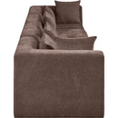  Meridian Stellar 152" Brown Chenille Fabric Upholstered 4 pc Modular Sofa IMAGE 4