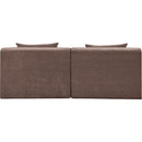  Meridian Stellar 76" Brown Chenille Fabric Upholstered 2 pc Modular Loveseat IMAGE 3