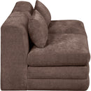  Meridian Stellar 76" Brown Chenille Fabric Upholstered 2 pc Modular Loveseat IMAGE 4