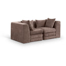  Meridian Stellar 76" Brown Chenille Fabric Upholstered 2 pc Modular Loveseat IMAGE 1