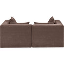  Meridian Stellar 76" Brown Chenille Fabric Upholstered 2 pc Modular Loveseat IMAGE 3