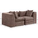  Meridian Stellar 76" Brown Chenille Fabric Upholstered 2 pc Modular Loveseat IMAGE 8