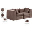  Meridian Stellar 76" Brown Chenille Fabric Upholstered 2 pc Modular Loveseat IMAGE 9