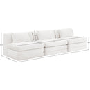  Meridian Stellar 114" Cream Chenille Fabric Upholstered 3 pc Modular Sofa IMAGE 8