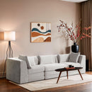  Meridian Stellar 114" Cream Chenille Fabric Upholstered 3 pc Modular Sofa IMAGE 2