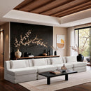  Meridian Stellar 152" Cream Chenille Fabric Upholstered 4 pc Modular Sofa IMAGE 2