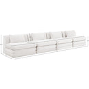  Meridian Stellar 152" Cream Chenille Fabric Upholstered 4 pc Modular Sofa IMAGE 8