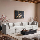  Meridian Stellar 152" Cream Chenille Fabric Upholstered 4 pc Modular Sofa IMAGE 2
