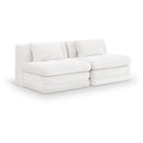  Meridian Stellar 76" Cream Chenille Fabric Upholstered 2 pc Modular Loveseat IMAGE 1