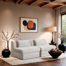  Meridian Stellar 76" Cream Chenille Fabric Upholstered 2 pc Modular Loveseat IMAGE 2