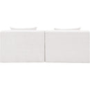  Meridian Stellar 76" Cream Chenille Fabric Upholstered 2 pc Modular Loveseat IMAGE 3