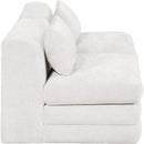  Meridian Stellar 76" Cream Chenille Fabric Upholstered 2 pc Modular Loveseat IMAGE 4