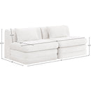  Meridian Stellar 76" Cream Chenille Fabric Upholstered 2 pc Modular Loveseat IMAGE 8