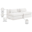  Meridian Stellar 76" Cream Chenille Fabric Upholstered 2 pc Modular Loveseat IMAGE 9