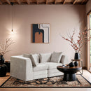  Meridian Stellar 76" Cream Chenille Fabric Upholstered 2 pc Modular Loveseat IMAGE 2