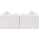  Meridian Stellar 76" Cream Chenille Fabric Upholstered 2 pc Modular Loveseat IMAGE 3