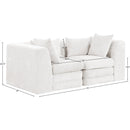  Meridian Stellar 76" Cream Chenille Fabric Upholstered 2 pc Modular Loveseat IMAGE 8