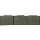 Meridian Stellar 114" Green Chenille Fabric Upholstered 3 pc Modular Sofa IMAGE 3