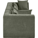  Meridian Stellar 114" Green Chenille Fabric Upholstered 3 pc Modular Sofa IMAGE 4