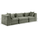  Meridian Stellar 114" Green Chenille Fabric Upholstered 3 pc Modular Sofa IMAGE 8