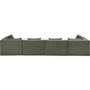  Meridian Stellar 152" Green Chenille Fabric Upholstered 4 pc Modular Sofa IMAGE 3