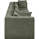  Meridian Stellar 152" Green Chenille Fabric Upholstered 4 pc Modular Sofa IMAGE 4
