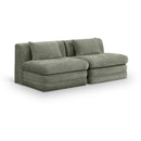  Meridian Stellar 76" Green Chenille Fabric Upholstered 2 pc Modular Loveseat IMAGE 1
