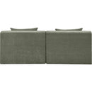  Meridian Stellar 76" Green Chenille Fabric Upholstered 2 pc Modular Loveseat IMAGE 3